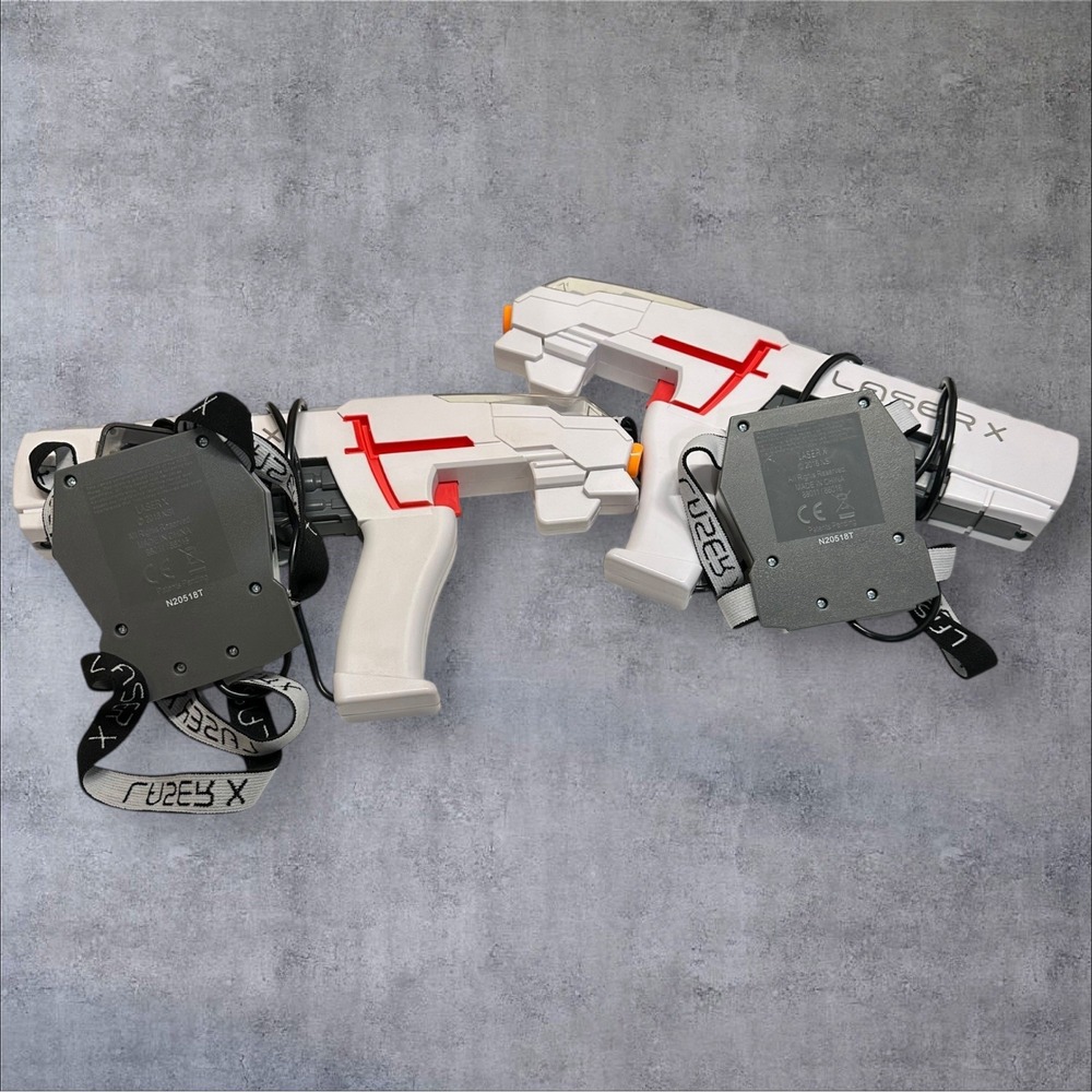 2 Laser X White Plastic Indoor Outdoor Kids Gun Laser Tag - Both Working! - Picture 3 of 5